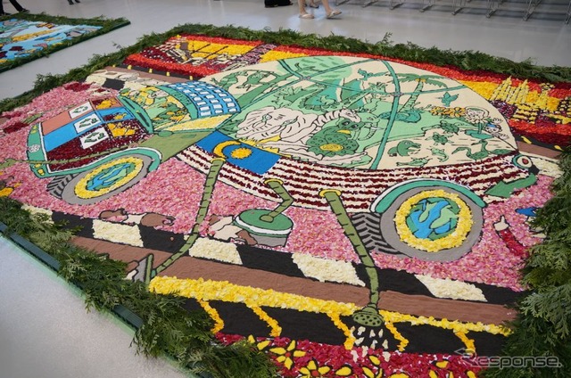 “夢のクルマ”フラワーカーペットで表現…トヨタ夢のクルマアートコンテスト