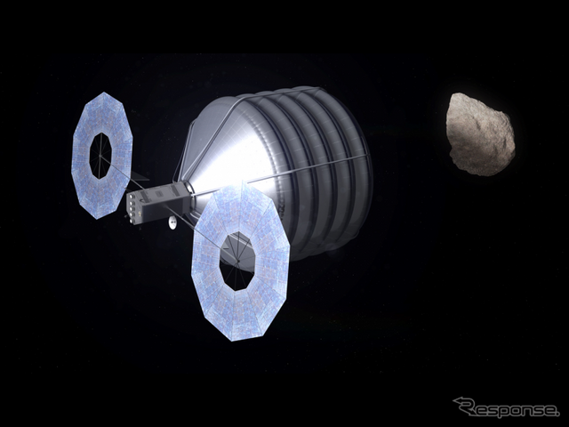 小惑星に近付く無人宇宙船
