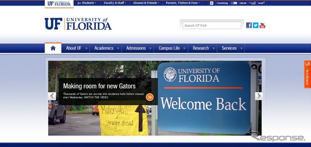 米フロリダ大学webサイト