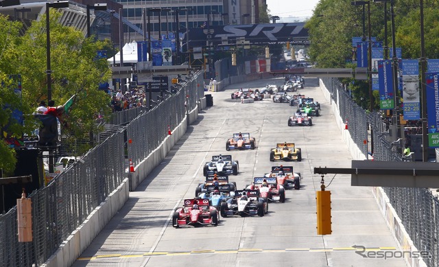 市街地コース特有の荒れた展開となったボルチモア戦。写真：IndyCar