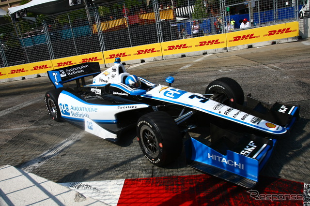 チャンピオンシップ首位のカストロネベスは今回9位ながら、リード拡大に成功。写真:IndyCar