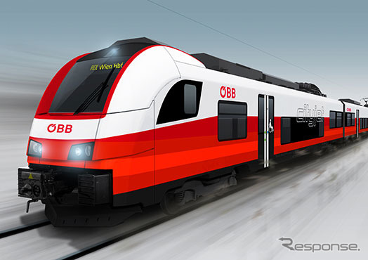 オーストリア連邦鉄道が導入する新型電車「シティジェット」の外観イメージ