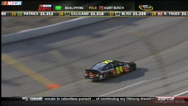 ジェフ・ゴードンの予選走行（動画キャプチャ）