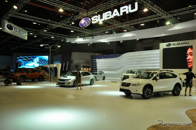 スバル車両、搬入後のようす(ジャカルタモーターショー13)
