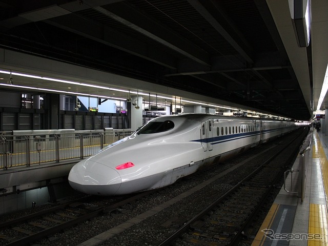 品川駅の東海道新幹線ホーム。中央新幹線の東京都ターミナル駅はこの下に建設される。