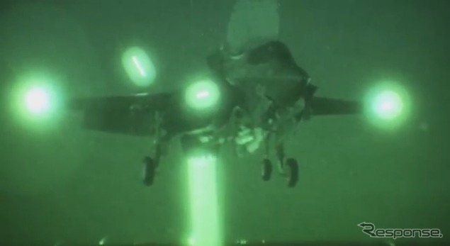 F-35B艦船上トライアル(動画キャプチャ)