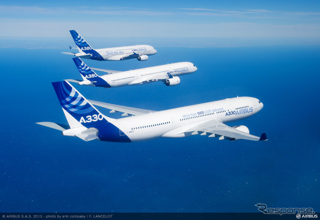 エアバスのワイドボディー系列であるA330とA350、A380