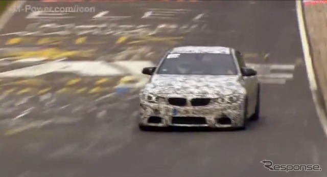 ドイツ・ニュルブルクリンク北コースで開発テストを行うBMWの新型M3セダン/M4クーペ