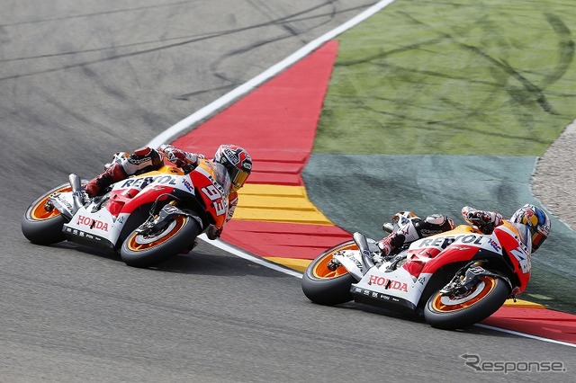 MotoGP マルク・マルケス選手(左)、ダニ・ペドロサ選手(右)