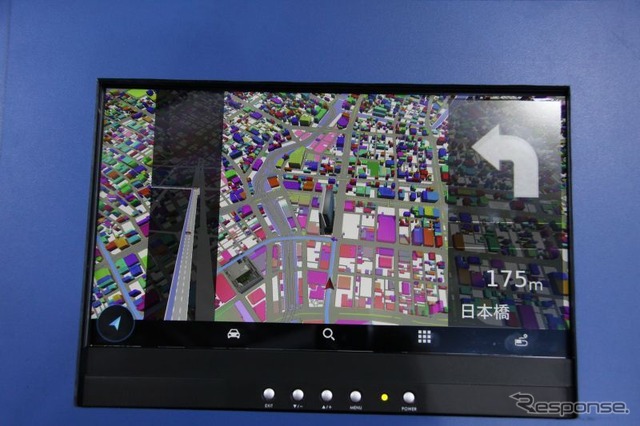 ゼンリンの3DナビをTIZEN IVIに実装した例。この3Dナビはスマートフォン向けにサービスする予定があるという