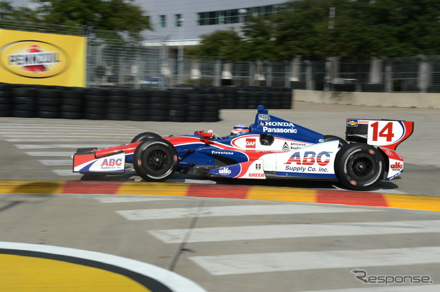 ポール発進の佐藤琢磨だったが、不運もあって2勝目獲得ならず。写真:IndyCar