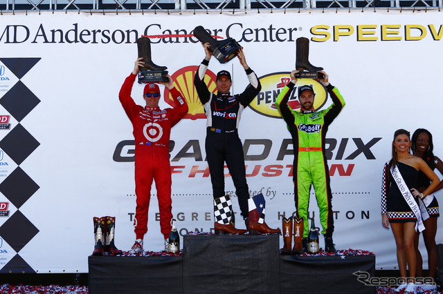 ヒューストン第2レースの表彰式。写真:IndyCar