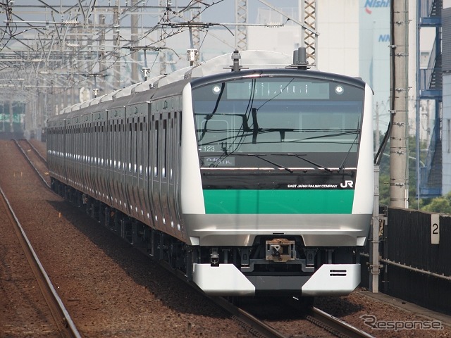 6月から営業運転を開始した埼京線の新型車両E233系7000番台（写真は乗り入れ先の東京臨海高速鉄道りんかい線）。ATACS導入時の主力車両となる。