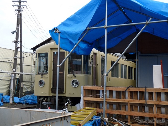 北近畿タンゴ鉄道の車両基地(西舞鶴運転区)で改造工事が行われていた頃の「コミューター車両」。