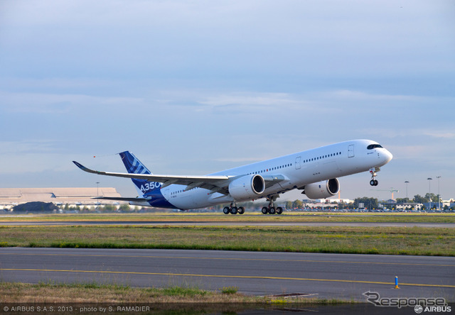 A350 XWBテスト用航空機(MSN3)による最初の飛行