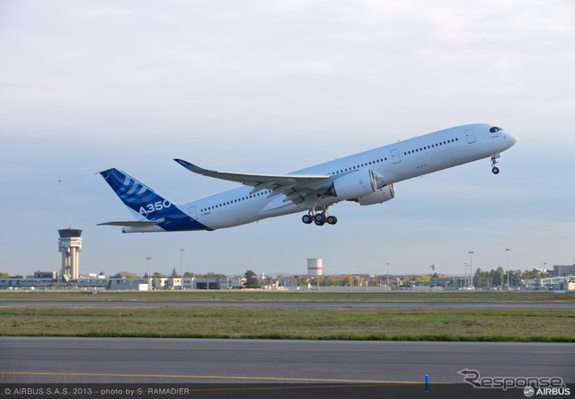 A350 XWBテスト用航空機(MSN3)による最初の飛行