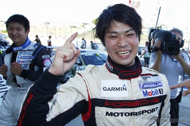優勝した川端伸太朗選手（ポルシェカレラカップ ジャパン 第10戦）