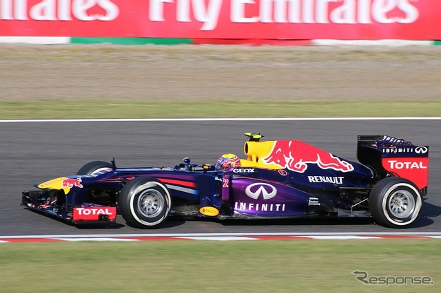 今季でF1から引退するレッドブルのウェーバー。鈴鹿では予選がポールポジション、決勝は2位だった