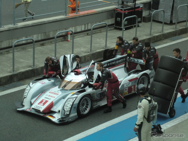 ポールを獲得したアウディ1号車。