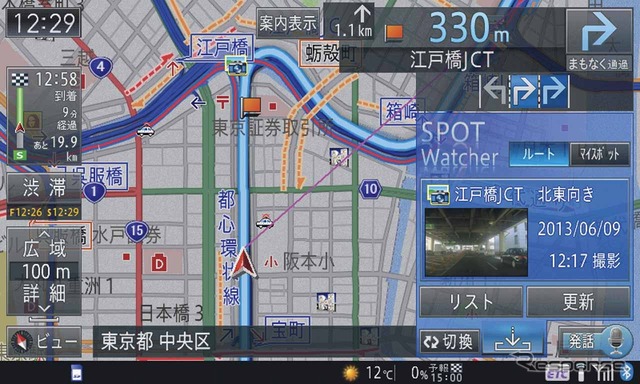 現行「スマートループ・アイ」で捉えた「スポットウオッチャー」の画面