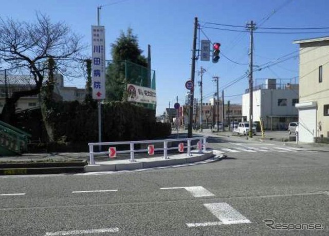高岡市内国道8号、156号で交通安全対策工事