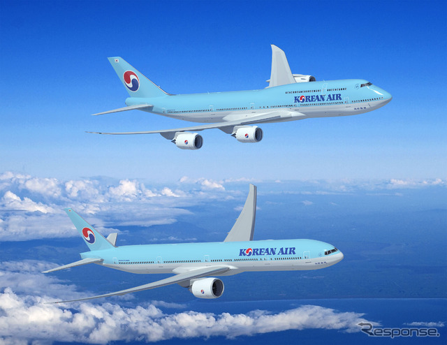 大韓航空747-8と777‐300ER
