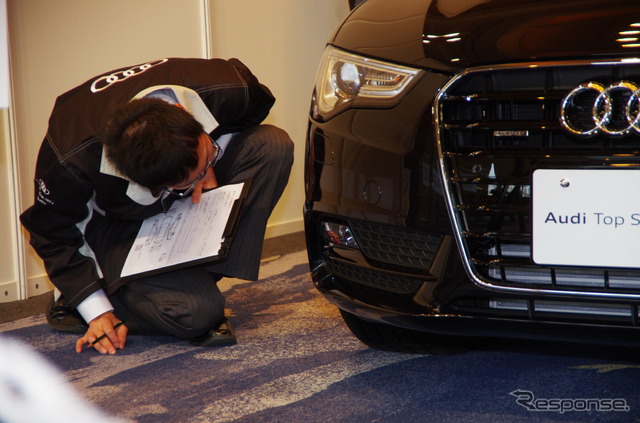 入念に車両をチェックして不具合を見つける。