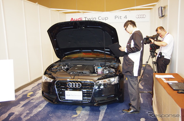 車両のチェックなどを行うサービス部門の競技の様子。個人戦であるため会話もなく淡々としているが、競技者の頭のなかは大変なことになっていたらしい。