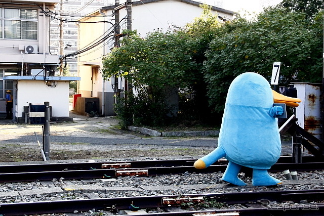 森ノ宮電車区でのイコちゃん