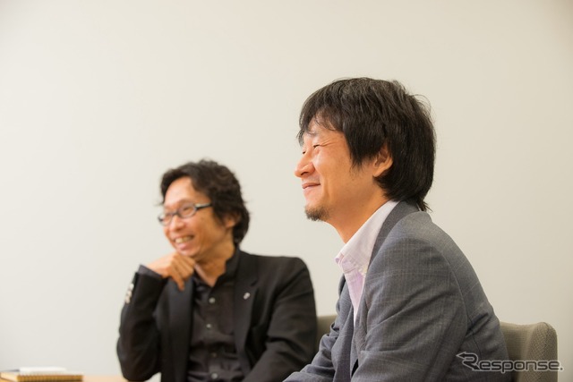 レクサスデザイン部主幹の戸松伸之氏（左）、三木鉄雄氏（右）