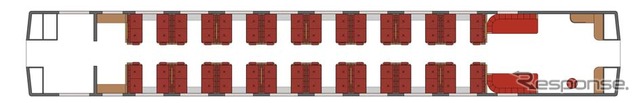 2号車は客席中心のレイアウトを予定。沿線や東北にゆかりのある品々や、宮沢賢治関連の展示も考えられている。