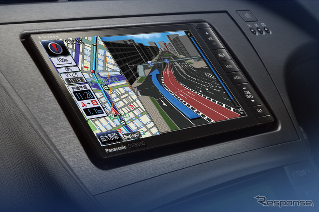 7V型ワイド液晶は800×480ピクセルの解像度を持つ。