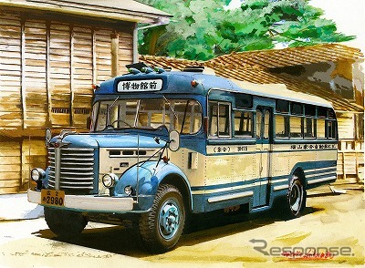 降車ボタンの展示会にあわせ、栗原大輔さんによる「乗り物精密画」の展示・販売も行う。