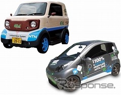 日本とフランスで実施している電動コミューター実証事業車両も展示