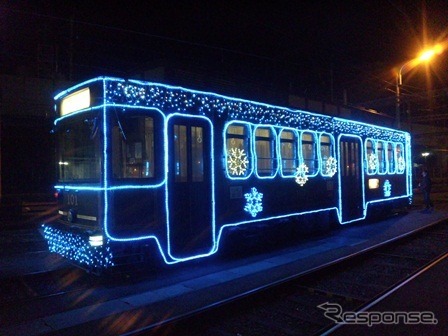 熊本市交通局が11月15日から運行を開始した「イルミネーション電車」（イメージ）