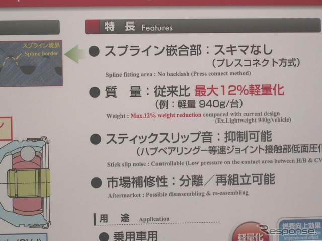 新型ハブジョイントのメリット