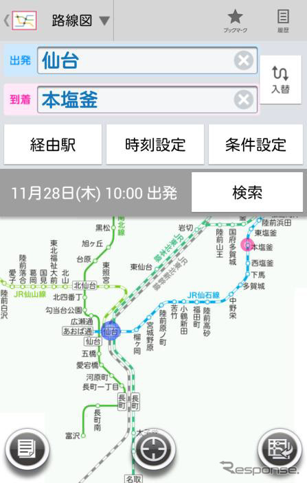 仙台エリア路線図