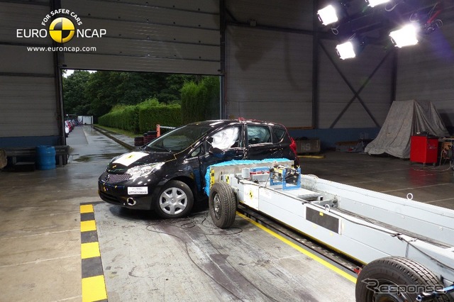 ユーロNCAPの新型 日産ノート の衝突テスト