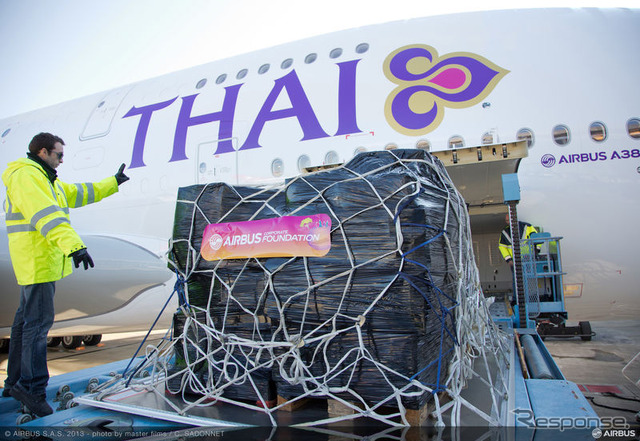 タイに10トンのグッズを運ぶタイ国際航空のA380