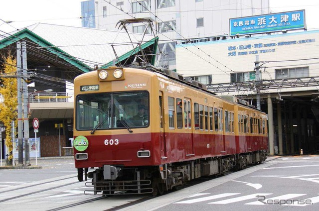 「京阪本線特急色」をまとった600形603号編成。12月21日に臨時列車の運転と撮影会が実施される。