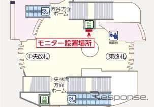 モニターの設置場所。12月下旬に設置する予定。