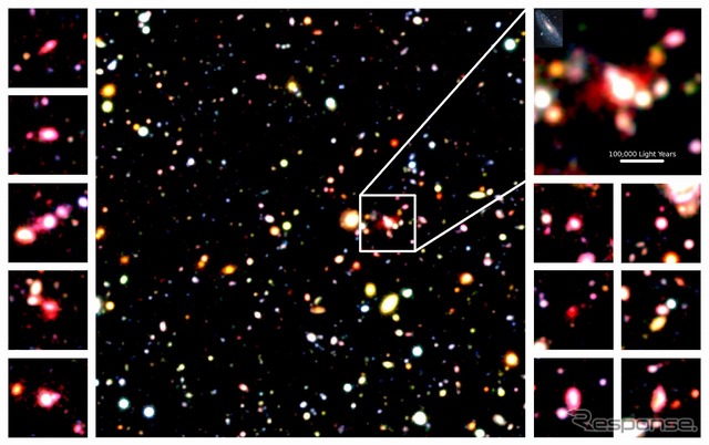 すばる望遠鏡の観測データによるカラー合成イメージ。出展:国立天文台、東京大学 (Suraphong YUMA)