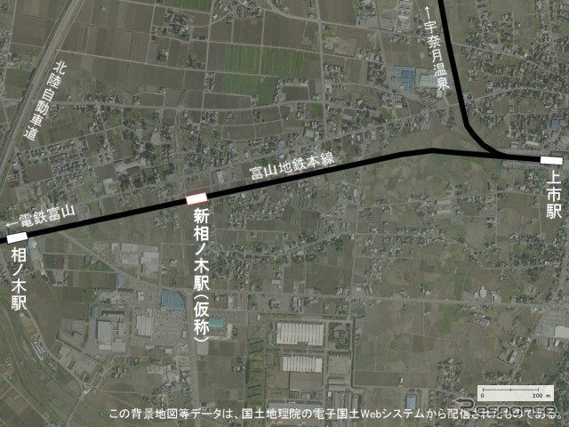 新相ノ木駅は相ノ木~上市間に設置。12月26日に開業する。