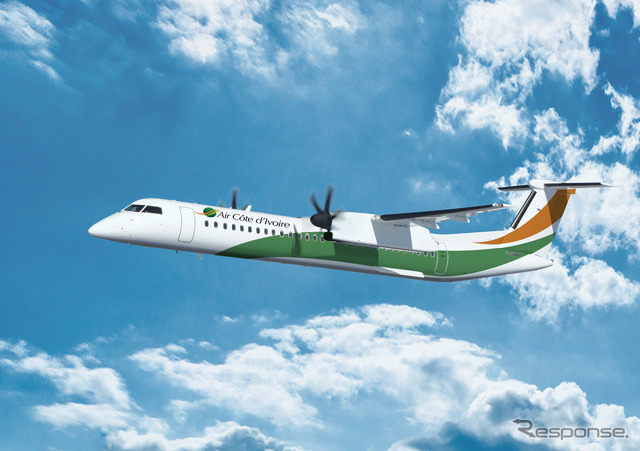 エール・コートジボアールのQ400 NextGen航空機