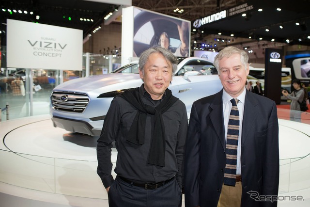 スバル チーフ エグゼクティグ デザイナー 難波治氏(左)とエンリコ・フミア氏(右)
