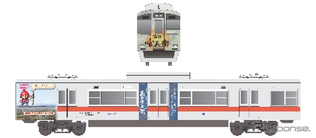 ラッピング列車「官兵衛号」のデザインイメージ。1月12日から運転を開始する。