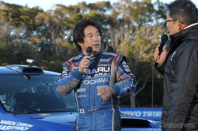 新井敏弘選手のデモラン(東京オートサロン14)