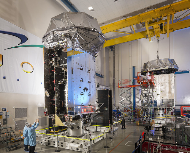 組み立てが完了し、システムテストが開始される5番目のMUOS通信衛星