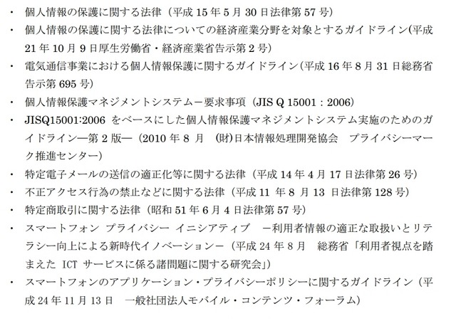 ガイドラインが補足する各規範