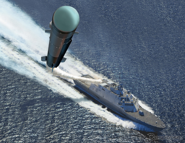 艦上より垂直発射されるロングボー・ミサイル